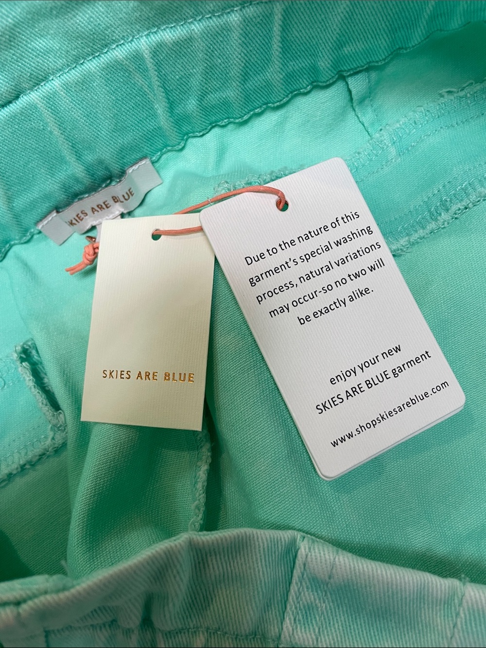 Skies Are Blue Mint High-Waist Paperbag Shorts Size M | NWT - Picture 7 of 9